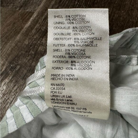 By Anthropologie Green White Striped Crop Top Tank Top Size Medium - Picture 8 of 9